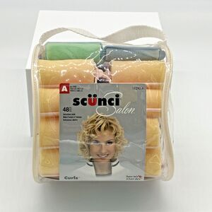 Vtg New Scunci Foam Rollers Sponge Curlers Pack Of 48 Zip Case Y2K Beauty